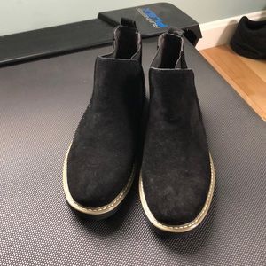 Black suede dress boot